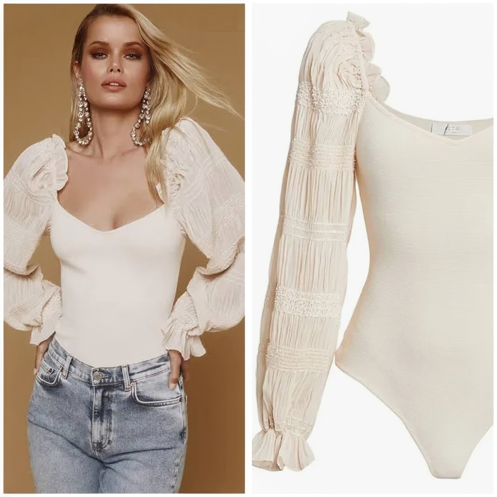 ASTR "The Limited" Cream Medium Bohemian Whimsical Fairy Dainty Bodysuit
